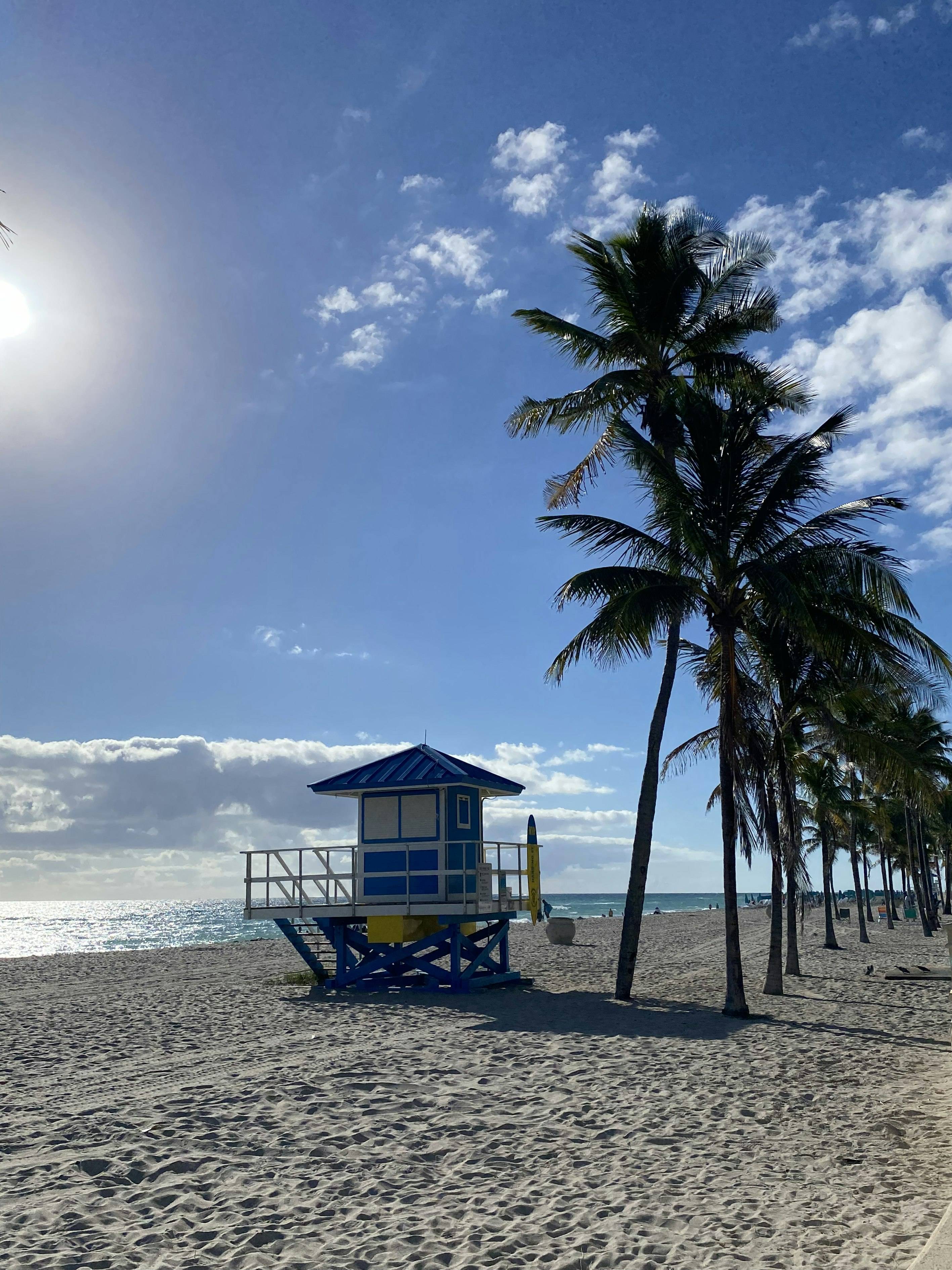 Beautiful Hollywood Beach boardwalk and coastline